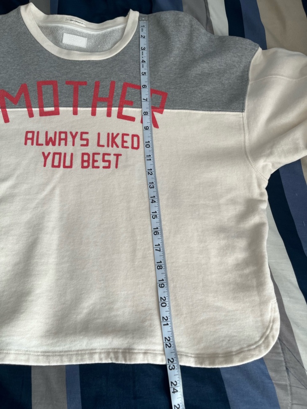 VGUC - MOTHER - The Champ Pull Over - Chalk and Heather Grey - Sz Medium - Picture 16 of 16